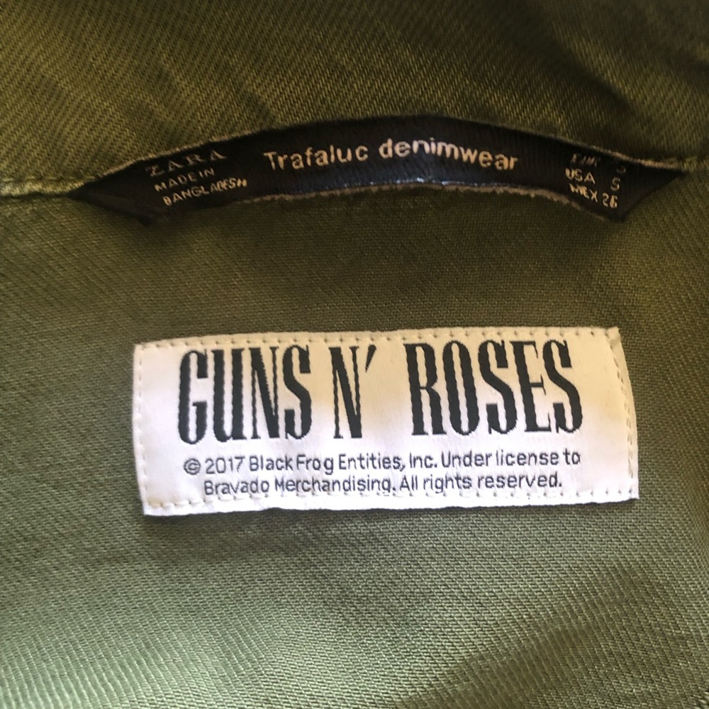 🧥 Zara Guns & Roses Distressed Jacket